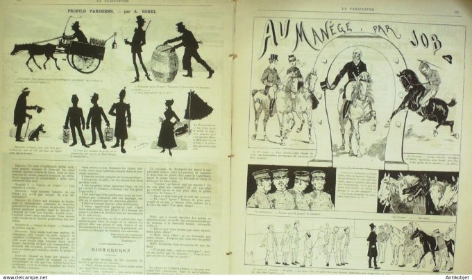 La Caricature 1884 #227 Colonel Ramollot en révision chasse aux loups Jacot Caran d'Ache