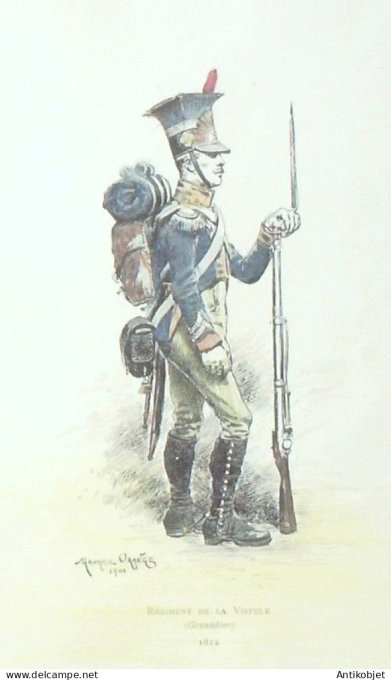 Fantassin Régiment de la Vistule en 1812 signé Maurice Orange
