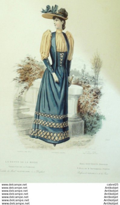 Gravure Mode La Gazette 1890 # 36 (Old Fashion plate)