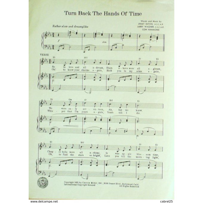 Fisher Eddie Turn Back The Hands Of Time 1951