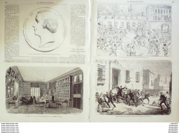 Le Monde illustré 1870 n°675 Tours (37) Espagne Cataluyud Italie Rome Carnaval Henri De Bourbon Duc 