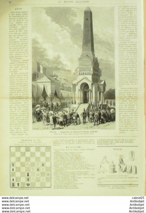 Le Monde illustré 1879 n°1163 Italie Custozza Ossuaire Algérie Aures Caid Si Smail Bachtarzi Pierret