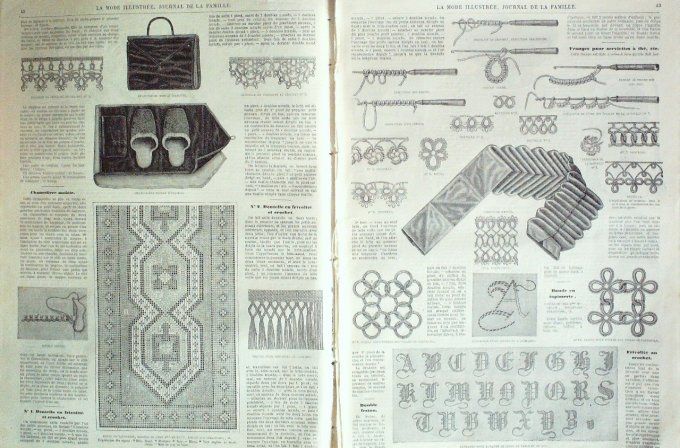Journal Mode illustrée 1868 #  6 Coiffures 
