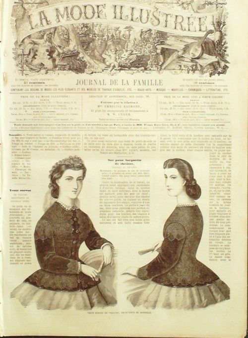 Journal Mode illustrée 1865 #  6 Veste Surcot velours