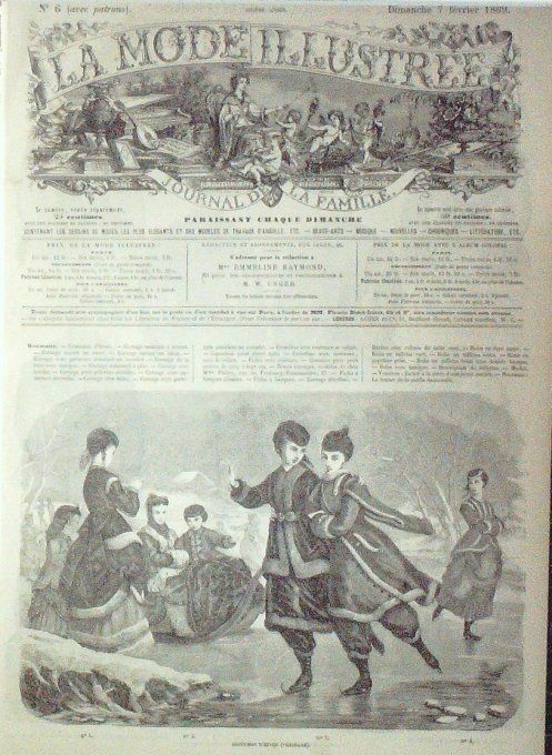 Journal Mode illustrée 1869 #  6 Costumes de patineurs d'hiver