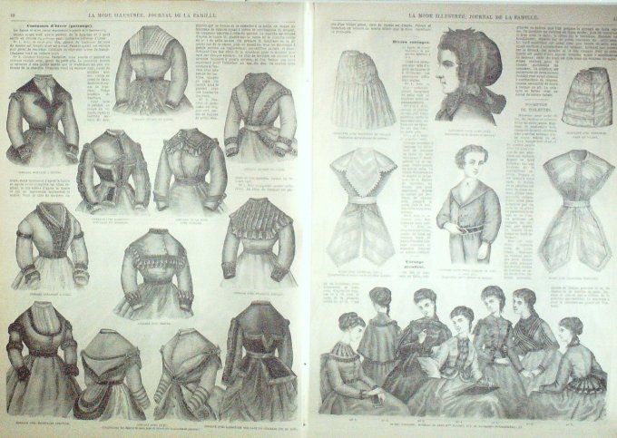 Journal Mode illustrée 1869 #  6 Costumes de patineurs d'hiver
