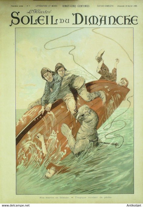 Soleil du Dimanche 1900 n° 7 Islande pêche Kabylie pont Alexandre III