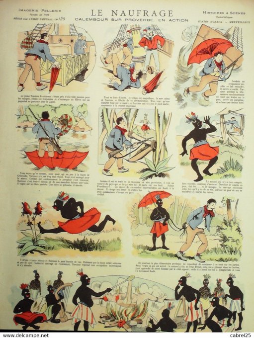 Le Naufrage Calembour Sur Proverbe En Action  (Pellerin d'epinal)