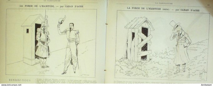 La Caricature 1886 #357 Draner Vigeant par Luque Drame rue chose Coll-Toc Caran d'Ache