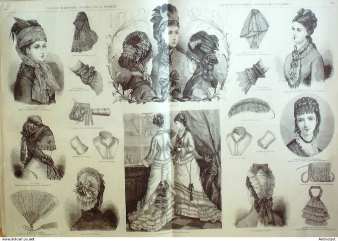 La Mode illustrée journal + gravure associée 1876 # 52