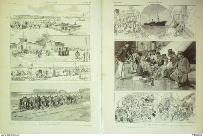 L'illustration 1896 n°2762 Océanie île Toné Madagascar Majunga cuirassé Jauréguiberry