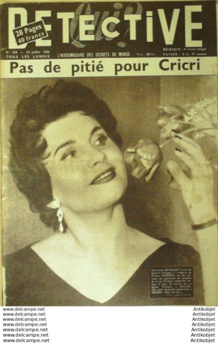 Détective 1956 # 524 Collioure Rognac Maincourt/Yvette Fred Astair