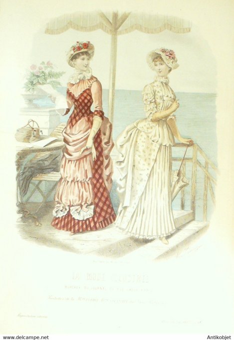 Gravure de mode La Mode illustrée 1883 n°19 (Maison Bréant-Castel)