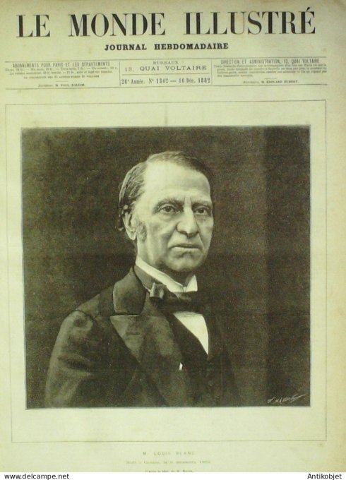 Le Monde illustré 1882 n°1342 Louis Blanc Foedora Victorien Sardou Charles Lachaud