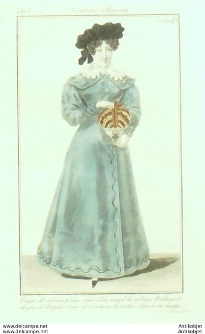 Costume Parisien 1825 # 2294 Redingote de gros de Naples