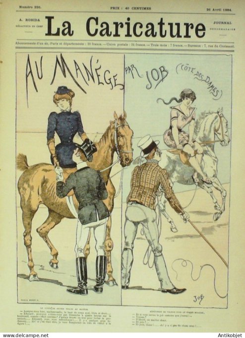 La Caricature 1884 #226 Au manège Job sPOLSKI tROCK