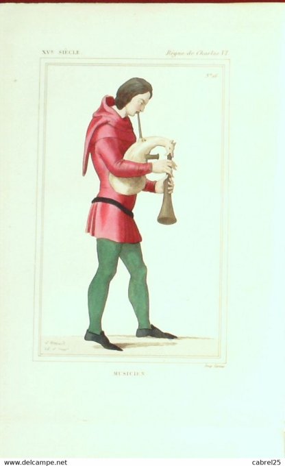 Portrait Musicien sous CHARLES VI 15ème 1852