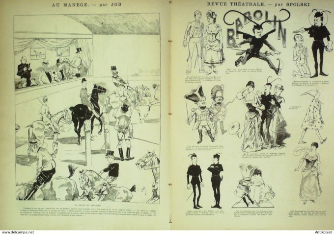 La Caricature 1884 #226 Au manège Job sPOLSKI tROCK