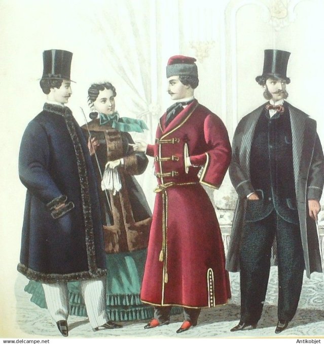 Gravure de Mode originale Le Progres 1854 # 50 (Maison Desprey)