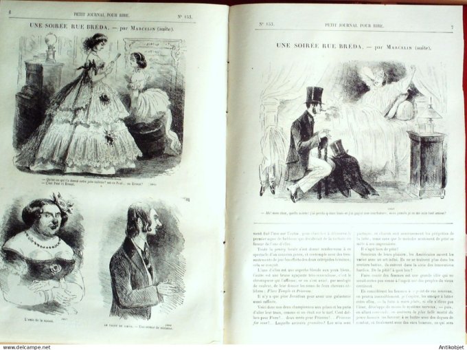 Petit journal pour Rire 1858 # 153 Soiree rue Breda Marcelin