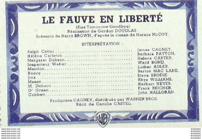 Mon Film 261 51-08-23 Le fauve en liberte James Cagney Barbara Payton