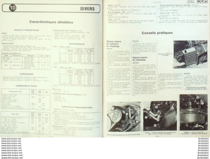 R.T Automobile Peugeot 205 Talbot Solara & 1510   # 456