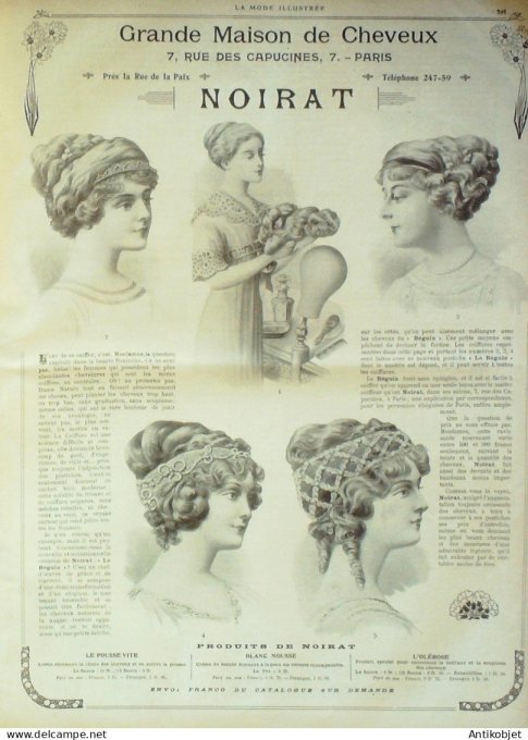 La Mode illustrée journal 1911 n° 18 Toilettes Costumes Passementerie
