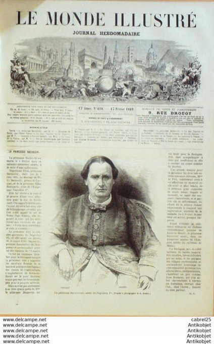 Le Monde illustré 1868 n°618 Italie Venise Brésil Rio De Janeiro Fontainebleau (77) Espagne Burgos