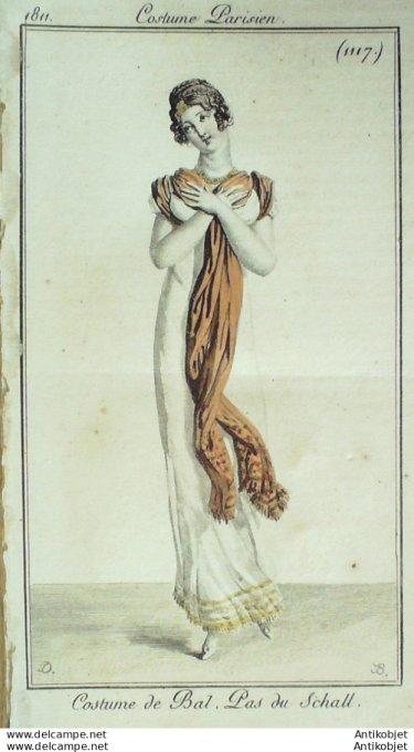 Costume Parisien 1811 # 1117 Costume de bal Pas du Schall