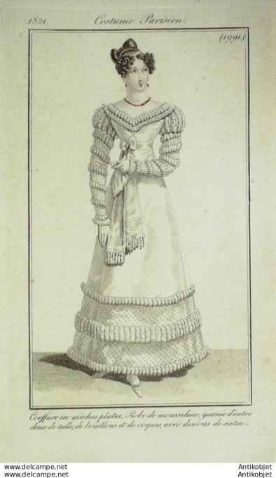 Costume Parisien 1821 # 1991 Robe mousseline et entre deux