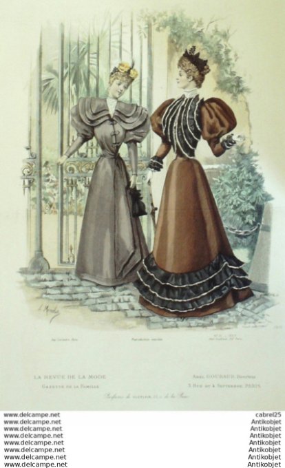 Gravure Mode La Gazette 1893 # 31 (Old Fashion plate)