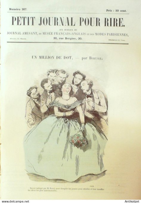 Petit journal pour Rire 1859 # 207 Un Million de dot Bertall