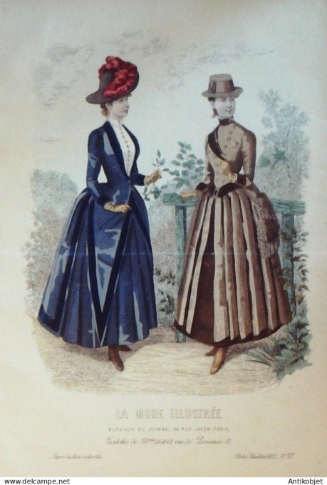 Gravure de mode La Mode illustrée 1887 n°32 (Maison Gradoz)