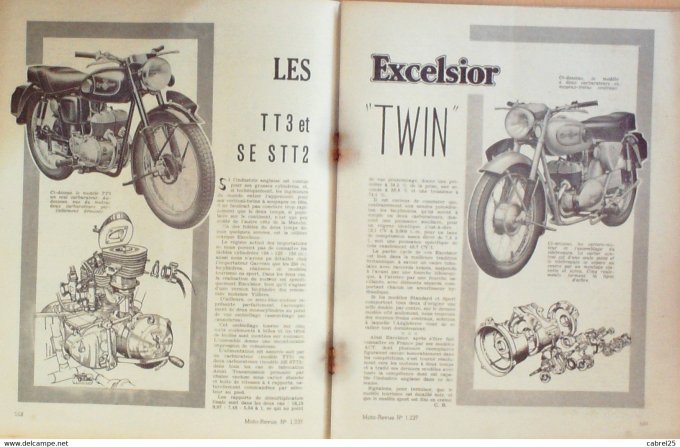 Moto Revue 1955 n° 1237 Excelsior Twin Tt3 Se Stt2 250 peugeot Bing Monet Goyon M2v