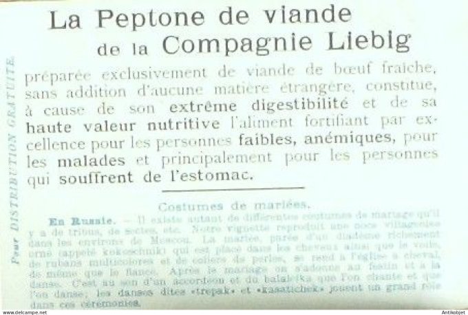 Chromo Liebig Sang  769 Costumes de mariees II (1904)