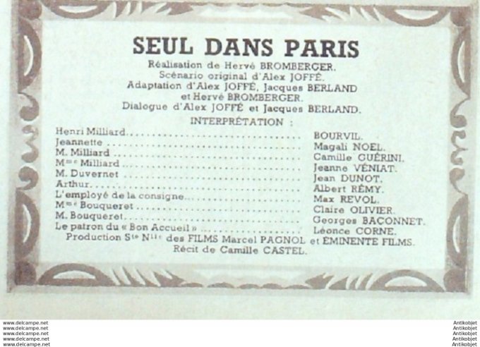 Mon Film 286 51-02-13 Seul Dans Paris Bourvil Magali Noel