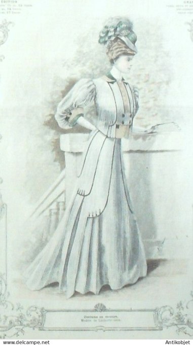 La Mode illustrée journal 1906 n° 48 Costume en velours