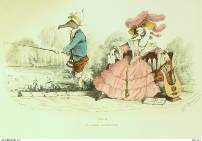 Grandville "Les Métamorphoses du jour" XXXIII Cygne Aigle 1847