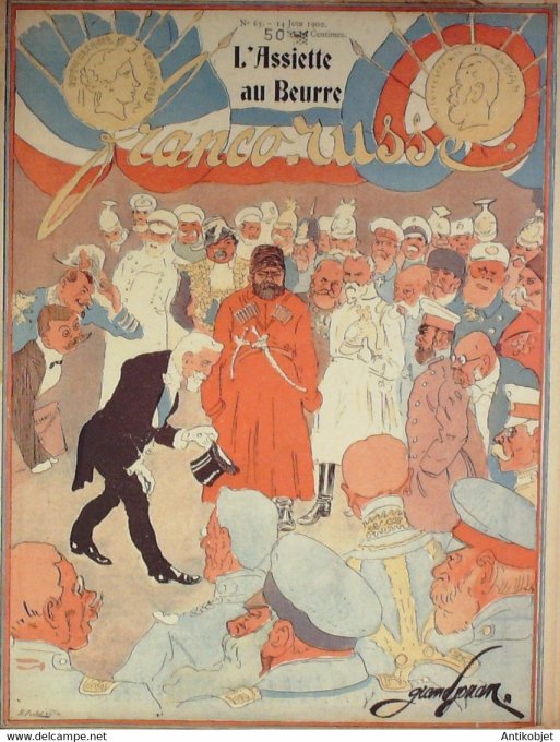 L'Assiette au beurre 1902 #  63 Alliance Franco Russe Grandjouan