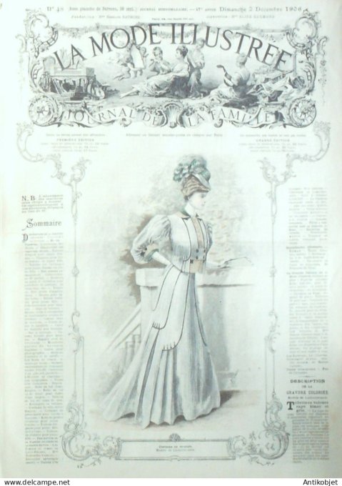La Mode illustrée journal 1906 n° 48 Costume en velours