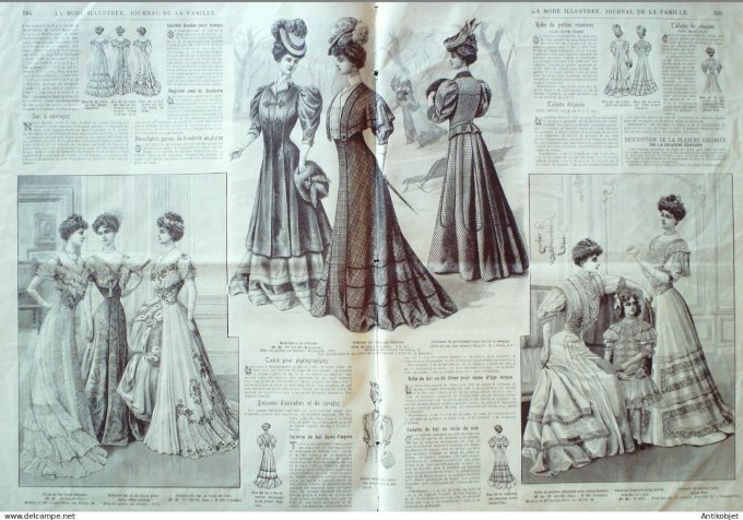 La Mode illustrée journal 1906 n° 48 Costume en velours