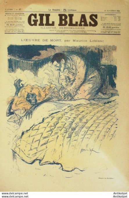 Gil Blas 1895 n°47 Maurice LEBLANC Gaston DUMESTRE Georgess de LYS A.GUILLAUME
