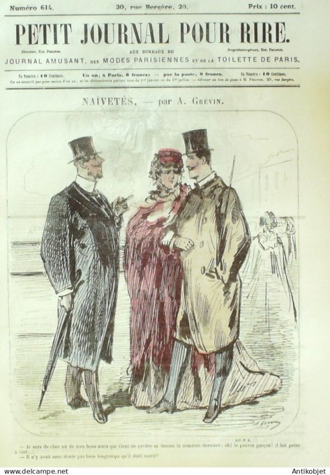 Petit journal pour Rire 1866 # 614  Les Domestiques a Paris
