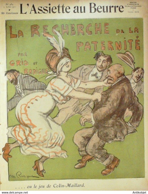 L'Assiette au beurre 1910 # 484 La recherche de la Paternité Gris Radiguet
