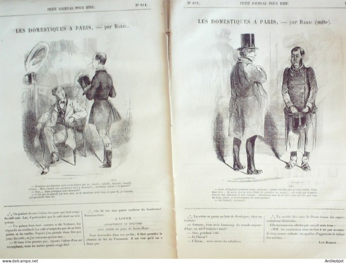 Petit journal pour Rire 1866 # 614  Les Domestiques a Paris