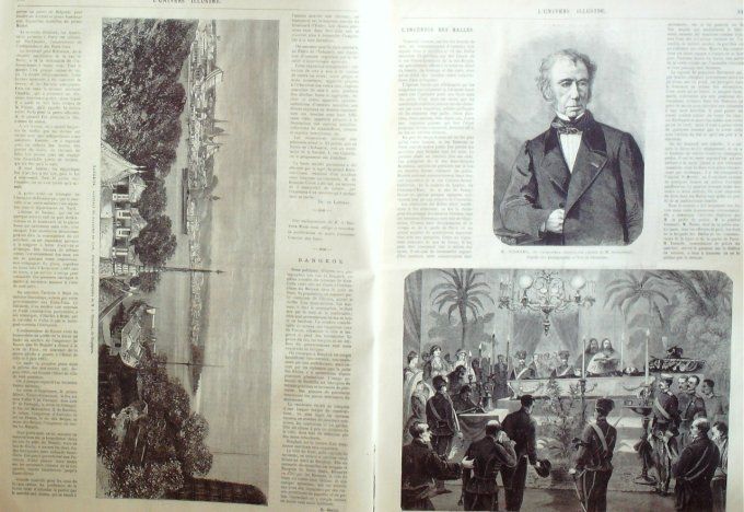 L'Univers illustré 1868 # 705 Royaume-Uni Vigra Siam Bangkok Bulgarie Belgrade Comores Fomboni Bosni