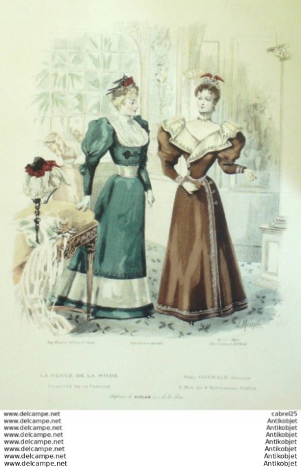 Gravure Mode La Gazette 1893 # 15 (Old Fashion plate)