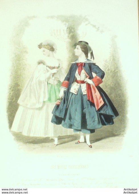 Gravure Les Modes Parisiennes 1862 # 986 Travestissements Maison Ghys