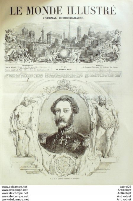 Le Monde illustré 1858 n° 44 Angleterre Buckingam Cochinchine Baie Tourane Calais (62)