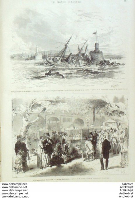 Le Monde illustré 1875 n°970 Boulogne (62) Lyon (69) Toulon (83) Cuirassé Le Magenta Autriche Steinf